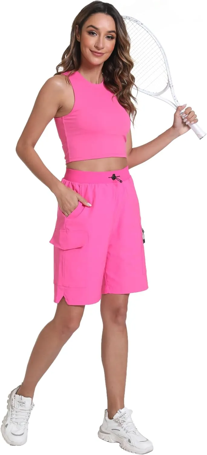 Women's Hiking Cargo Shorts Quick Dry Lightweight Shorts for Travel Athletic