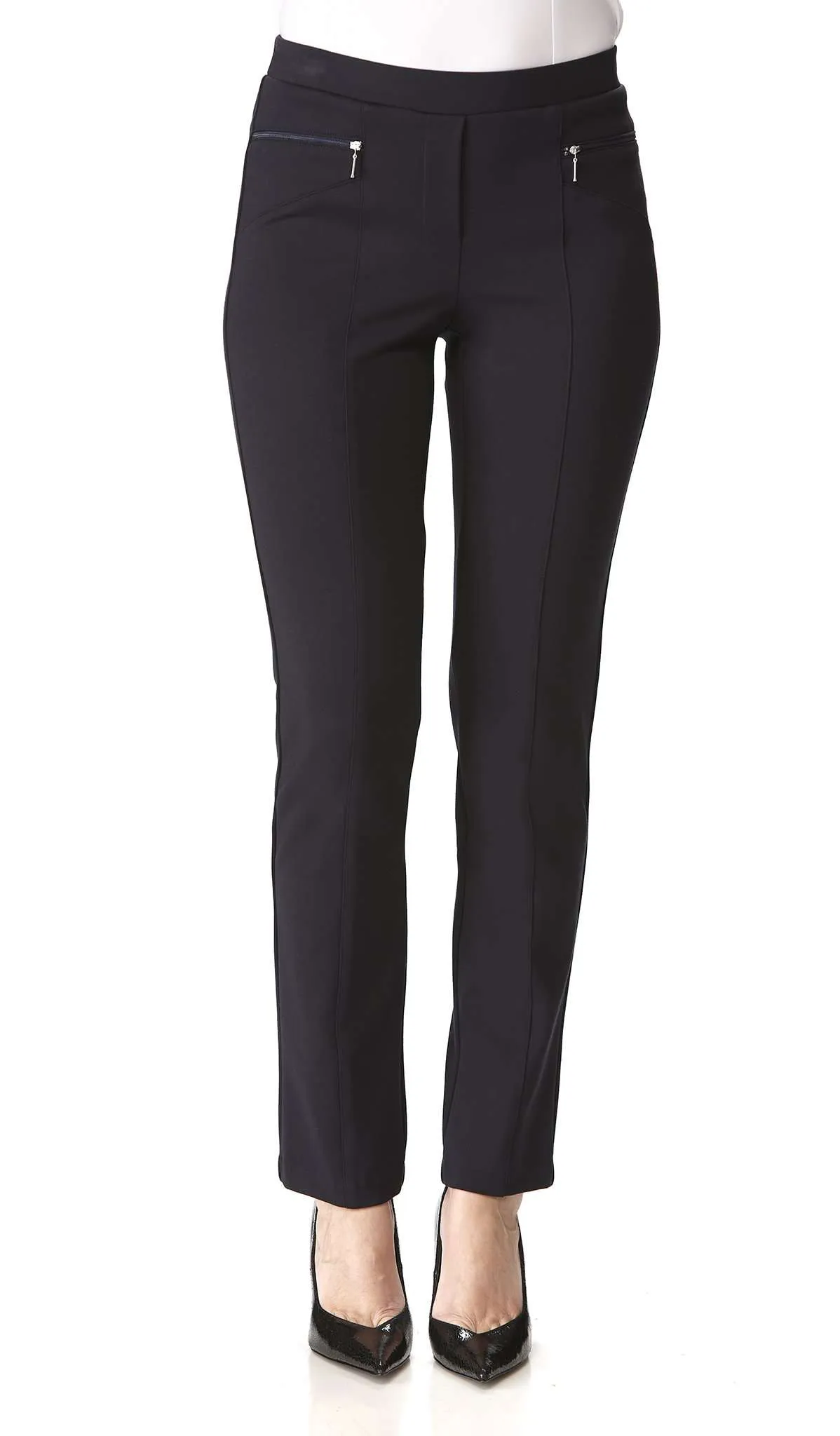 Women's Pants Navy Top Quality Stretch Pant Our best Seller Flattering Comfort Fit Made In Canada Yvonne Marie Boutiques