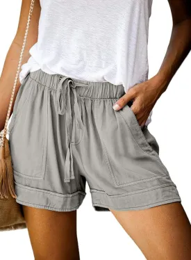 YOCUR Womens Lightweight Shorts Casual Baggy Trendy Short Pants Elastic Waist Drawstring Comfy Shorts